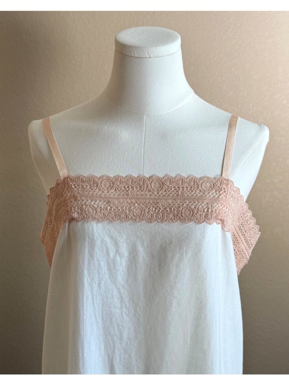 Princesse Tam Tam Slip Dress Lace Trim White Romantic Vintage Inspired - Picture 2 of 8